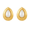 Wholesale Women's Retro Highend Natural Stone Pearl Drop Shape Stainless Steel Electroplating Earrings Jewelry Accessories