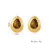 Wholesale Women's Retro Highend Natural Stone Pearl Drop Shape Stainless Steel Electroplating Earrings Jewelry Accessories