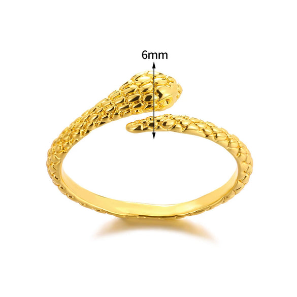 Wholesale Women's Retro Hip Hop Snake Ring Copper Electroplated
