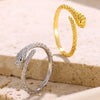 Wholesale Women's Retro Hip Hop Snake Ring Copper Electroplated
