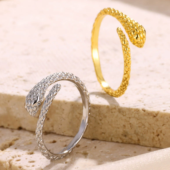 Wholesale Women's Retro Hip Hop Snake Ring Copper Electroplated