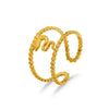 Wholesale Women's Retro Hip Hop Snakeshaped Stainless Steel Doublelayer Goldplated Ring