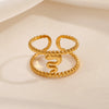 Wholesale Women's Retro Hip Hop Snakeshaped Stainless Steel Doublelayer Goldplated Ring