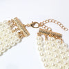 Wholesale Women's Retro Imitation Pearl Multilayered Necklaces With Snake Bone Chain And Baking Paint Design