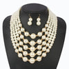 Wholesale Women's Retro Imitation Pearl Multilayered Necklaces With Snake Bone Chain And Baking Paint Design
