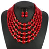 Wholesale Women's Retro Imitation Pearl Multilayered Necklaces With Snake Bone Chain And Baking Paint Design