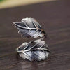 Wholesale Women's Retro Leaf Ring Copper Inlaid Zircon With Cartoon Characters Style