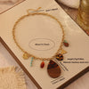 Wholesale Women's Retro Leopard Print Flower Titanium Steel Real Gold Plated Necklace In Maillard Style