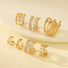 Wholesale Women's Retro Light Luxury Copper Ear Clip Inlaid Zircon With Geometric Heart Letters Numbers Text Design