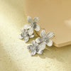 Wholesale Women's Retro Light Luxury Flower Tassel Stainless Steel Electroplated Earrings