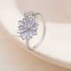 Wholesale Women's Retro Light Luxury Geometric Copper Pearl Butterfly Ring Inlaid With Zircon And Electroplated