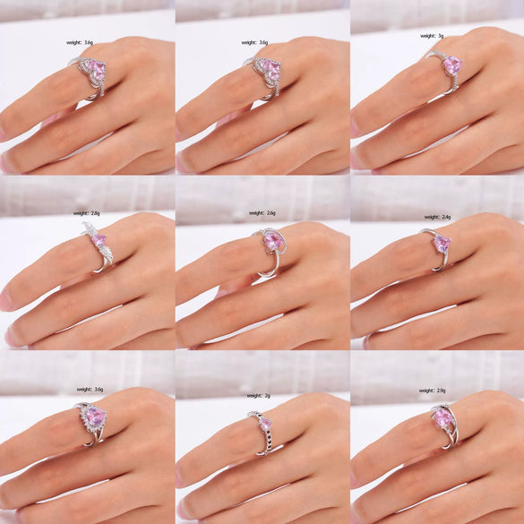 Wholesale Women's Retro Light Luxury Geometric Copper Pearl Butterfly Ring Inlaid With Zircon And Electroplated