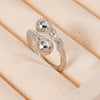 Wholesale Women's Retro Light Luxury Geometric Copper Pearl Butterfly Ring Inlaid With Zircon And Electroplated