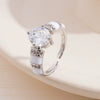 Wholesale Women's Retro Light Luxury Geometric Copper Pearl Butterfly Ring Inlaid With Zircon And Electroplated