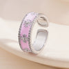 Wholesale Women's Retro Light Luxury Geometric Copper Pearl Butterfly Ring Inlaid With Zircon And Electroplated