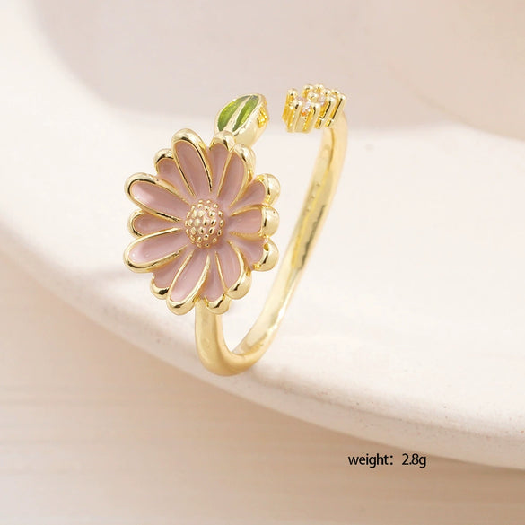 Wholesale Women's Retro Light Luxury Geometric Copper Pearl Butterfly Ring Inlaid With Zircon And Electroplated