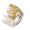 Wholesale Women's Retro Light Luxury Geometric Stainless Steel Electroplated Gold Leaf Ring Hand Jewelry