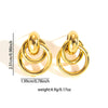 Wholesale Women's Retro Light Luxury Geometric Titanium Steel Hoop Earrings With Electroplating