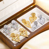 Wholesale Women's Retro Light Luxury Ins Style Titanium Steel And 18K Gold Geometric Hollow Earrings With Vacuum Plating In Furnace And Electroplating