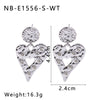 Wholesale Women's Retro Light Luxury Ins Style Titanium Steel And 18K Gold Geometric Hollow Earrings With Vacuum Plating In Furnace And Electroplating