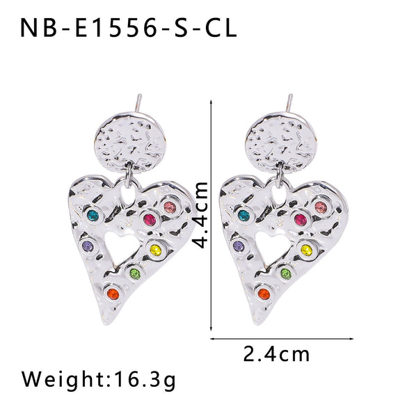Wholesale Women's Retro Light Luxury Ins Style Titanium Steel And 18K Gold Geometric Hollow Earrings With Vacuum Plating In Furnace And Electroplating