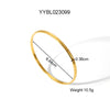 Wholesale Women's Retro Light Luxury Simple Pattern Stainless Steel Bracelet With Pvd Furnace Vacuum Real Gold Plating