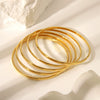 Wholesale Women's Retro Light Luxury Simple Pattern Stainless Steel Bracelet With Pvd Furnace Vacuum Real Gold Plating