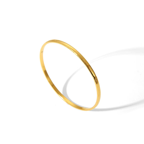 Wholesale Women's Retro Light Luxury Simple Pattern Stainless Steel Bracelet With Pvd Furnace Vacuum Real Gold Plating