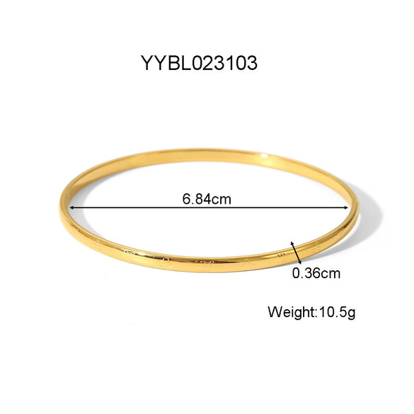 Wholesale Women's Retro Light Luxury Simple Pattern Stainless Steel Bracelet With Pvd Furnace Vacuum Real Gold Plating
