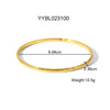 Wholesale Women's Retro Light Luxury Simple Pattern Stainless Steel Bracelet With Pvd Furnace Vacuum Real Gold Plating