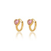 Wholesale Women's Retro Light Luxury Stainless Steel And 18K Inlaid Love Zircon Earrings With Electroplating