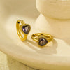 Wholesale Women's Retro Light Luxury Stainless Steel And 18K Inlaid Love Zircon Earrings With Electroplating