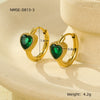 Wholesale Women's Retro Light Luxury Stainless Steel And 18K Inlaid Love Zircon Earrings With Electroplating