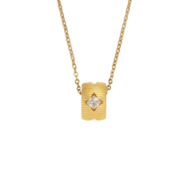Wholesale Women's Retro Light Luxury Style Star Pattern Copper Zircon Inlaid Gold Plated O Word Chain Small Waist Necklace