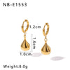 Wholesale Women's Retro Long Drop Earrings Stainless Steel 18K Gold Plated Geometric Style Vacuum Plated In Furnace