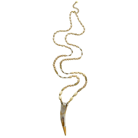 Wholesale Women's Retro Long Stackable Necklace With Geometric Acrylic Pendant And Handmade Stainless Steel Beaded Chain Polished Plating