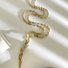 Wholesale Women's Retro Long Stackable Necklace With Geometric Acrylic Pendant And Handmade Stainless Steel Beaded Chain Polished Plating