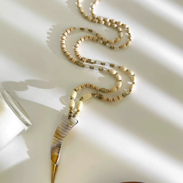 Wholesale Women's Retro Long Stackable Necklace With Geometric Acrylic Pendant And Handmade Stainless Steel Beaded Chain Polished Plating