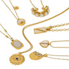 Wholesale Women's Retro Love Geometric Pendant Necklace Stainless Steel And Titanium Steel With 18K Vacuum Plating In Furnace And Inlaid Zircon