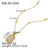 Wholesale Women's Retro Love Geometric Pendant Necklace Stainless Steel And Titanium Steel With 18K Vacuum Plating In Furnace And Inlaid Zircon