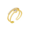 Wholesale Women's Retro Love Ring Copper Inlaid Zircon Geometric Style