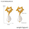 Wholesale Women's Retro Luxury Exaggerated Love Style 316L Stainless Steel Gold Plated Earrings With Heart And Geometric Pattern