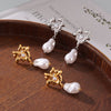 Wholesale Women's Retro Luxury Exaggerated Love Style 316L Stainless Steel Gold Plated Earrings With Heart And Geometric Pattern