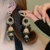Wholesale Women's Retro Metal Geometric Tassel Earrings With Electroplating Design