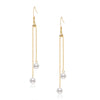 Wholesale Women's Retro Minimalist Geometric Copper And Natural Pearl 14K Goldfilled Earrings Set With Pearls