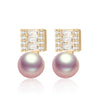 Wholesale Women's Retro Minimalist Geometric Copper And Natural Pearl 14K Goldfilled Earrings Set With Pearls