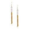 Wholesale Women's Retro Minimalist Geometric Copper And Natural Pearl 14K Goldfilled Earrings Set With Pearls