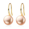 Wholesale Women's Retro Minimalist Geometric Copper And Natural Pearl 14K Goldfilled Earrings Set With Pearls