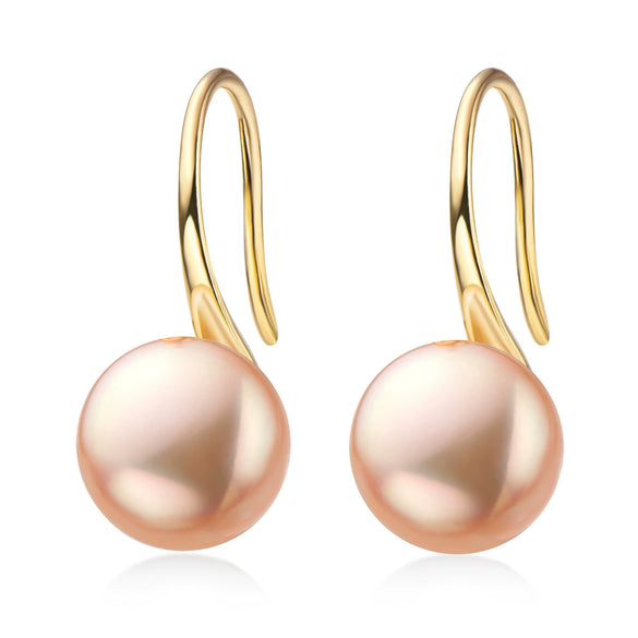 Wholesale Women's Retro Minimalist Geometric Copper And Natural Pearl 14K Goldfilled Earrings Set With Pearls