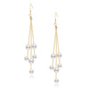 Wholesale Women's Retro Minimalist Geometric Copper And Natural Pearl 14K Goldfilled Earrings Set With Pearls